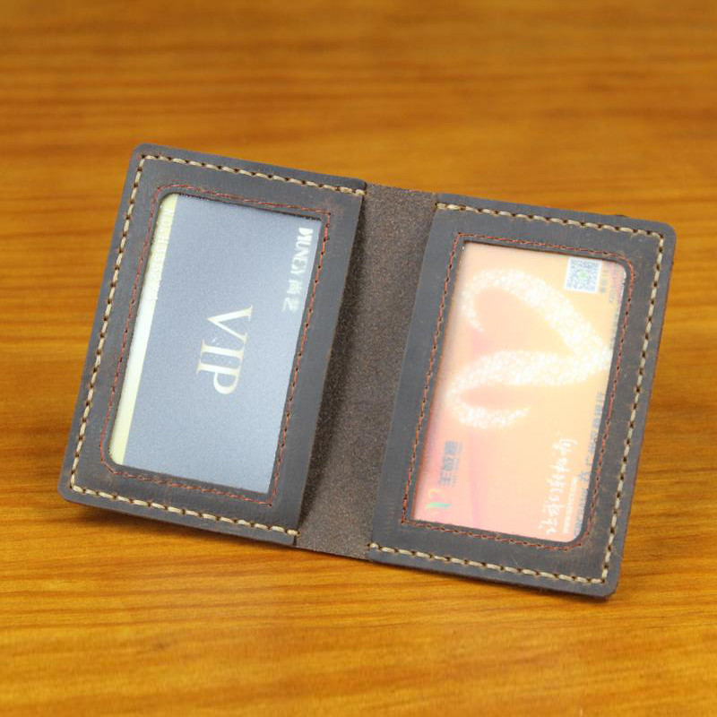 

Handmade Vintage Genuine leather card holder men leather card wallet women card bag credit card holder business card case MC-402