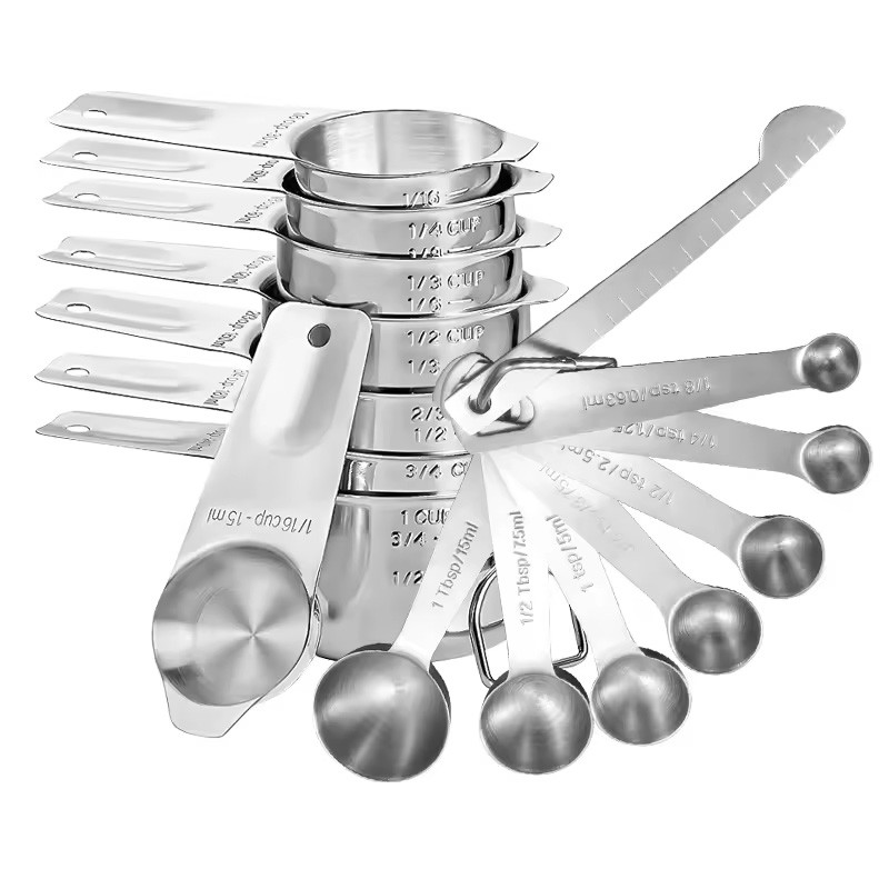 stainless steel measuring cup and spoon  Teaspoon measuring tools for cooking and baking