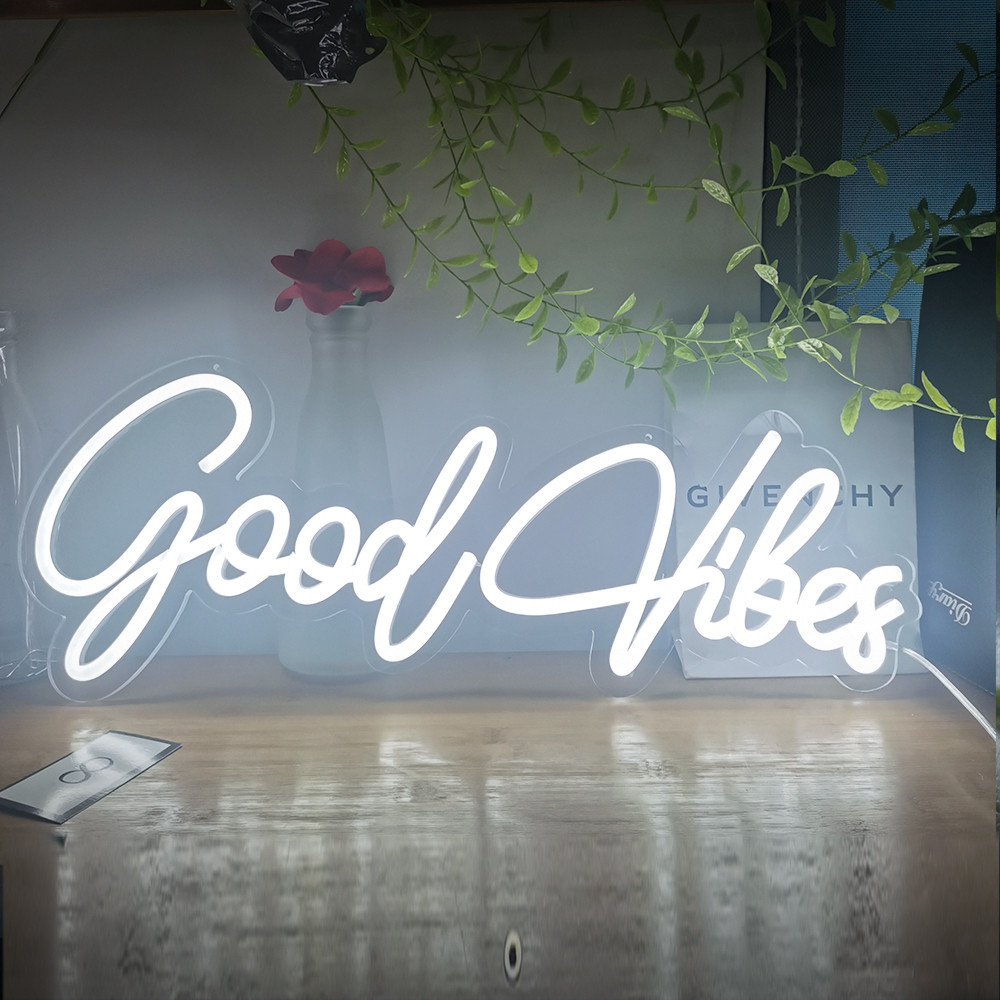 Neon Light Sign Good Vibes Only Led Letter Neon Lamp Illuminate For Bar Ktv Room Bedroom Wedding Par
