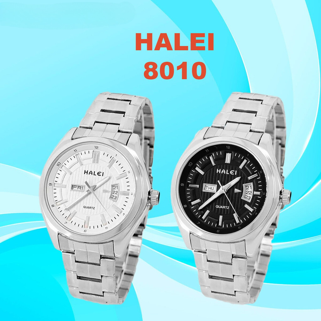 Jam Tangan Pria HALEI 8010 Original – Desain Fashion Elegan, Tahan Air, Kalender Mingguan, Quartz St