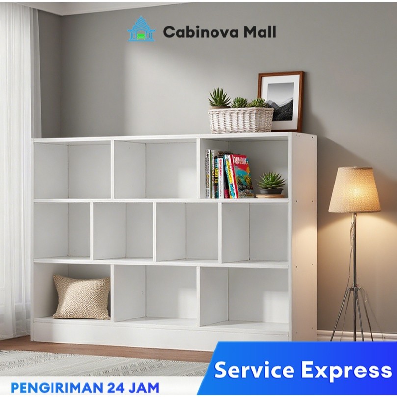 Rak Buku Besar Lantai Minimalis Rak Susun Serbaguna Rak Dapur Lemari Kayu Lemari Arsip