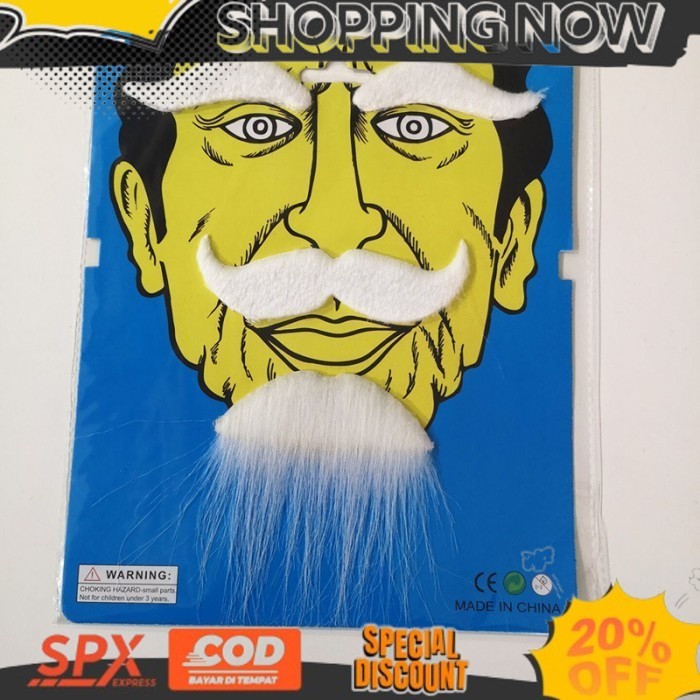 new KMBG 1 Set Kumis Dan Jenggot Palsu Bangsawan Gentleman Mainan Prank acc