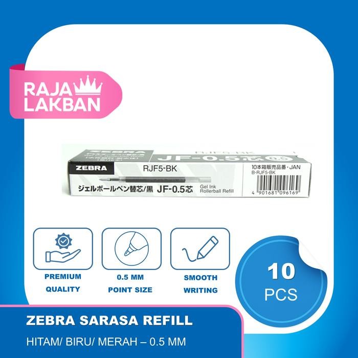 

Isi Ulang Pulpen Refill Pulpen Zebra Sarasa JF 0.5 mm Hitam Biru Merah - PAK - Merah