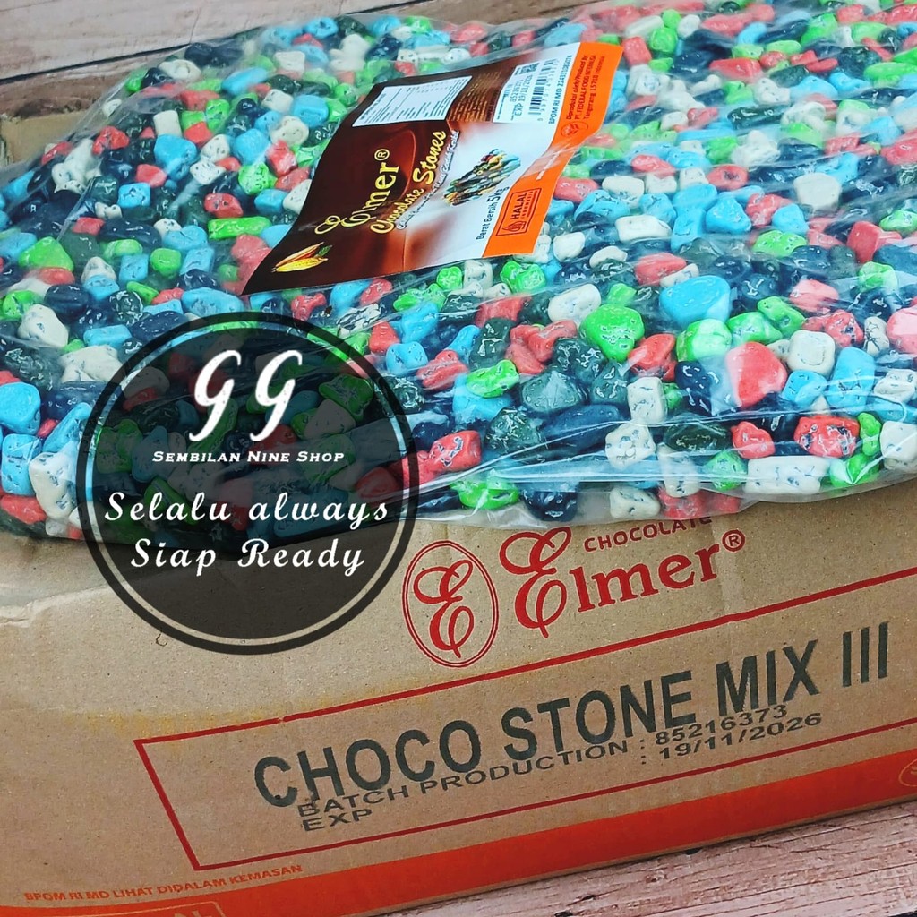 

Elmer Chocolate STONE mix 5 KG STONES coklat kerikil warna warni Choco Ston Cokelat