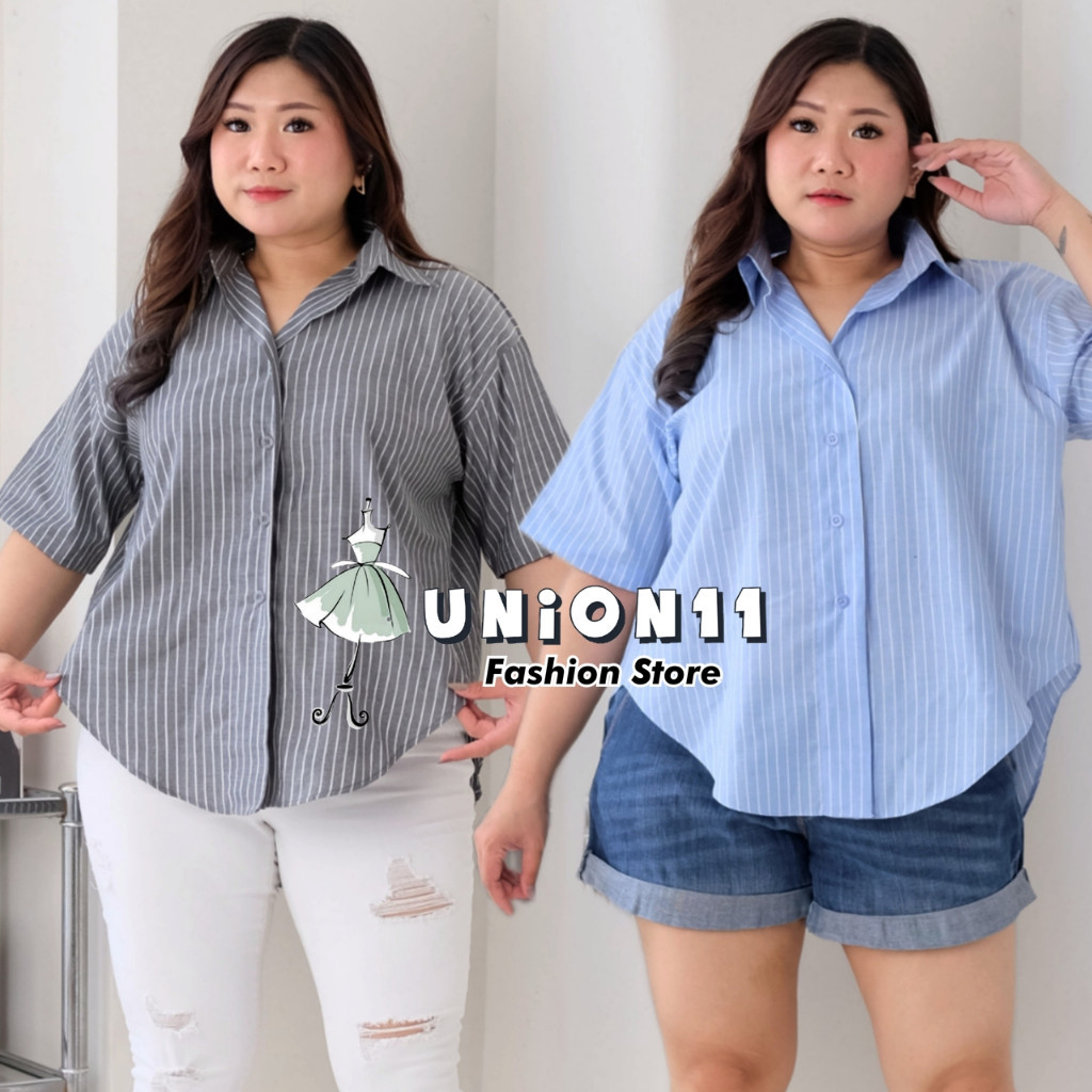 [𝗗𝘆𝗻𝗮𝗿𝗮]  KEMEJA JUMBO XXXXL WANITA LD 130 /  ATASAN JUMBO WANITA LD 130 / KEMEJA WANITA JUMBO LD 13