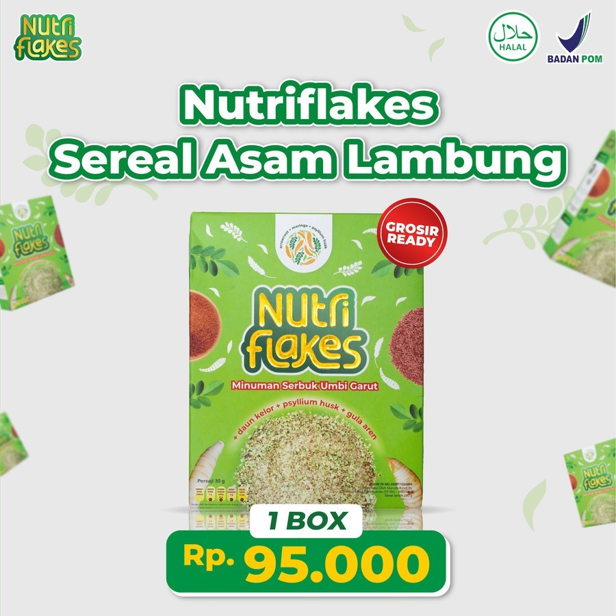 

NUTRIFLAKES Sereal Umbi Garut untuk Asam Lambung 1 BOX