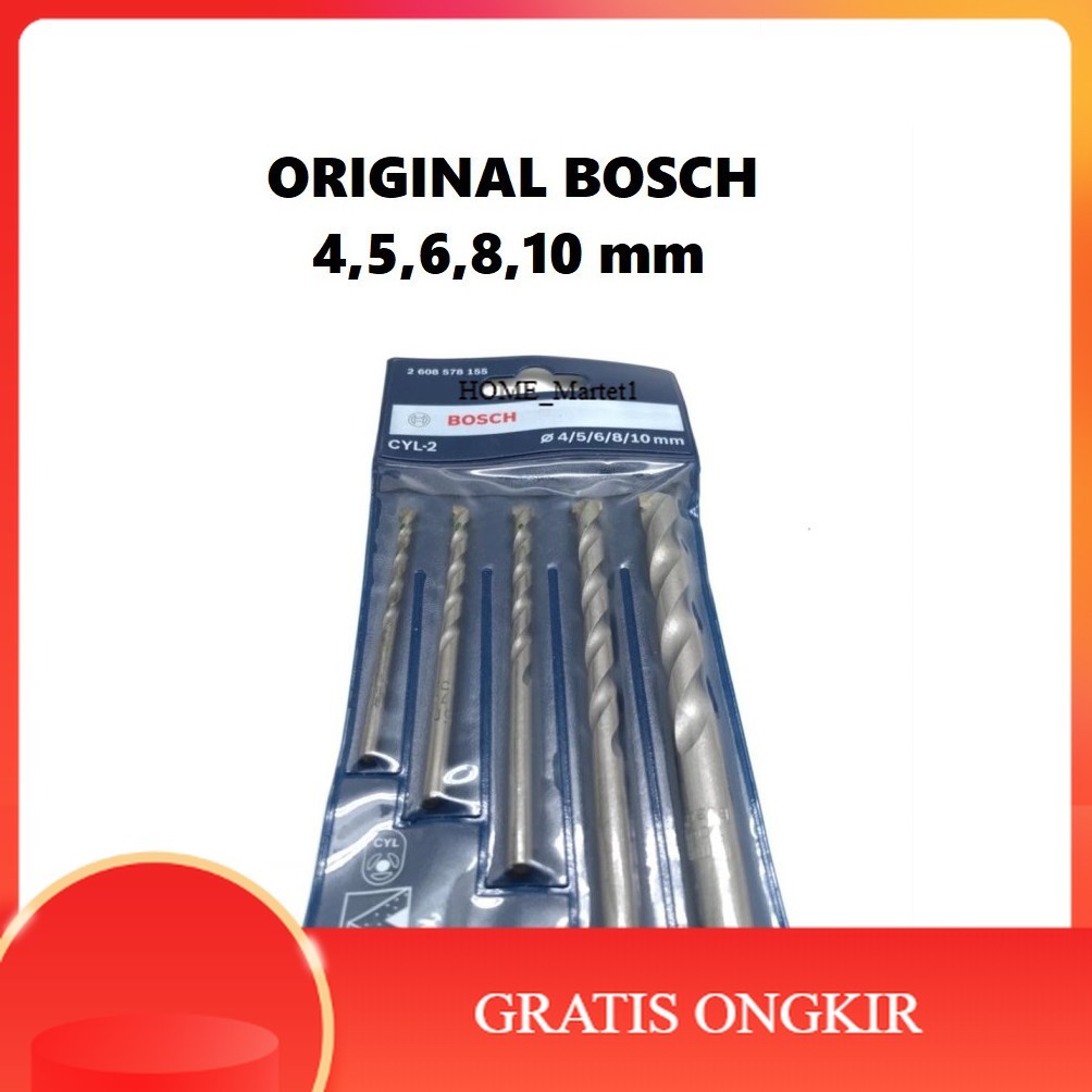 【HOME_M1】HOT SALE MATA BOR SET BOSCH BETON TEMBOK 5 PCS BOSCH CYL-2 ORIGINAL