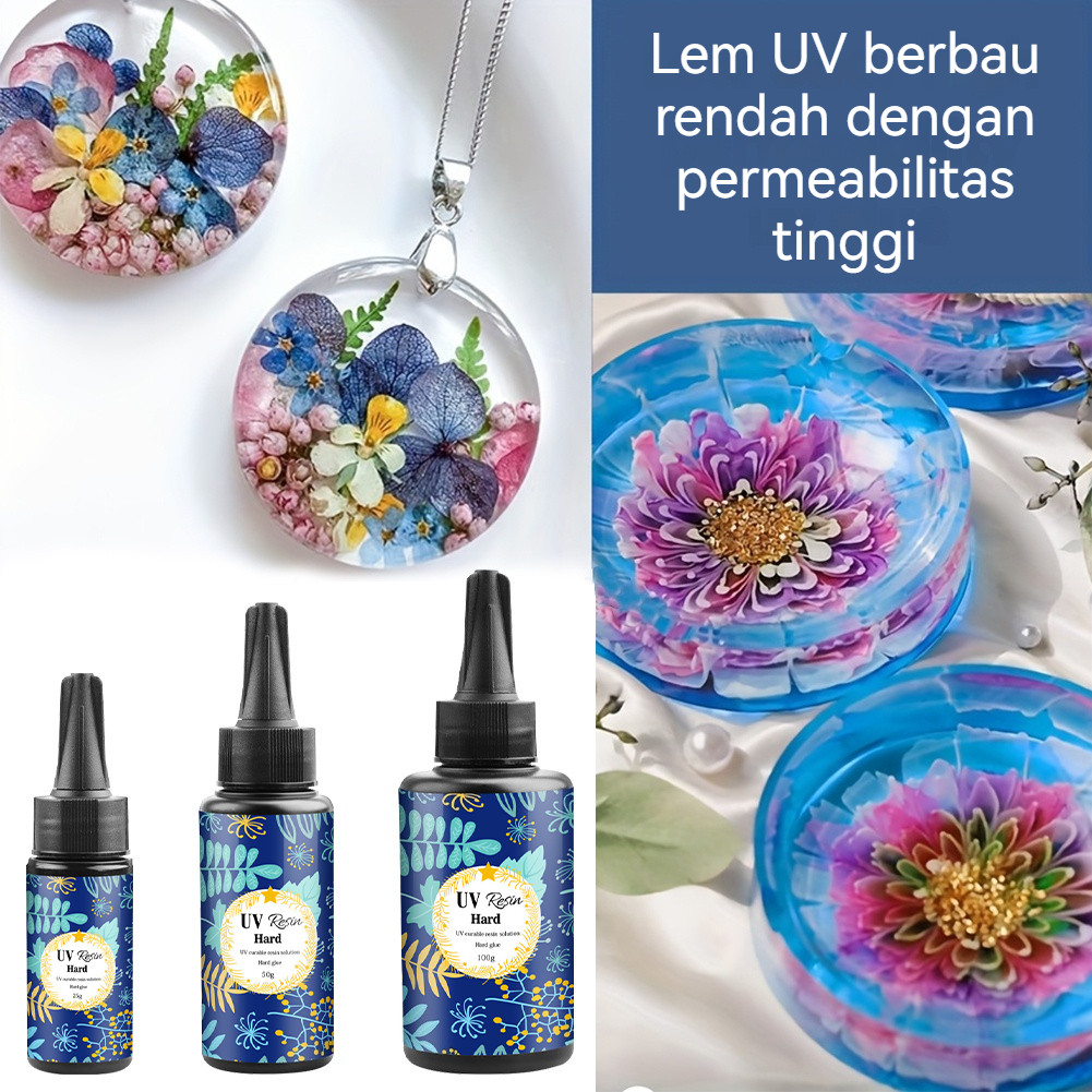 

COD 25/50/100g Resin UV Bening/DIY Resin Clear/UV Resin Hard/Resin Ultraviolet Untuk Craft DIY