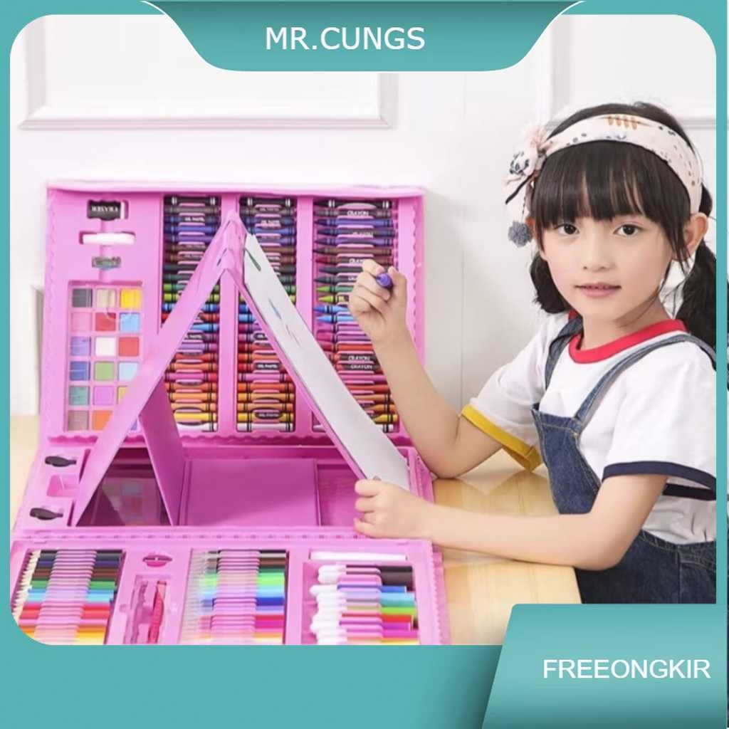 

Crayon Set 208 Pcs Pensil Warna Lengkap Krayon Set Alat Menggambar Mewarnai Cat Air Lukis Anak