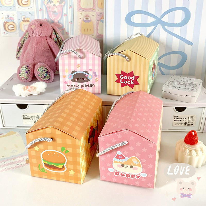 

[GAMGAM] Cute Cat & Dachshund Series Rectangle Goodie Box Hampers Gift Packaging Bag Kantong Goodie Bag