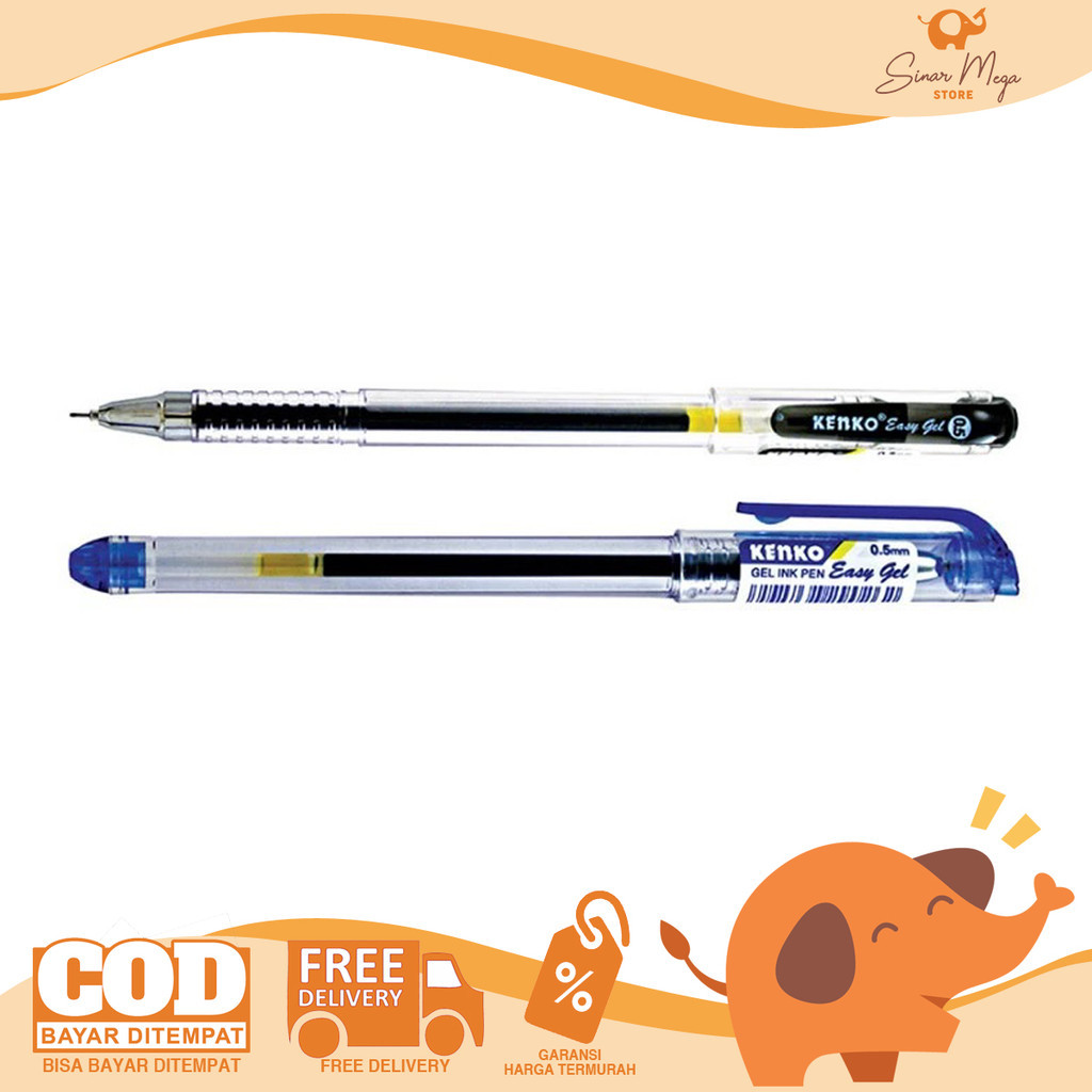 

KENKO Easy Gel Pen 0.5 mm - Pulpen Pena Jel SATUAN Murah