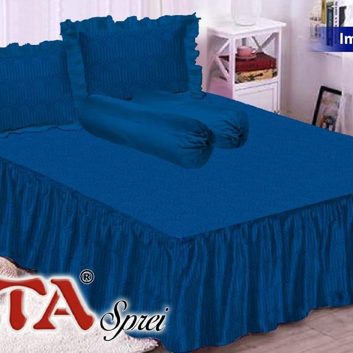 YMN Sprei King Rumbai Polos Emboss Fata 180x200 cm - imperial blue