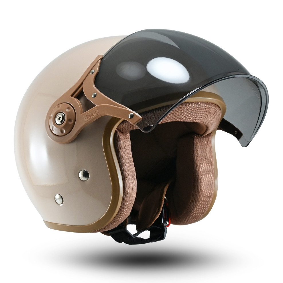 Helm Retro Pilot Full face Helem Rsix Wanita SNI Hijab Friendly Half Face Bogo Terbaru / Helm Wanita