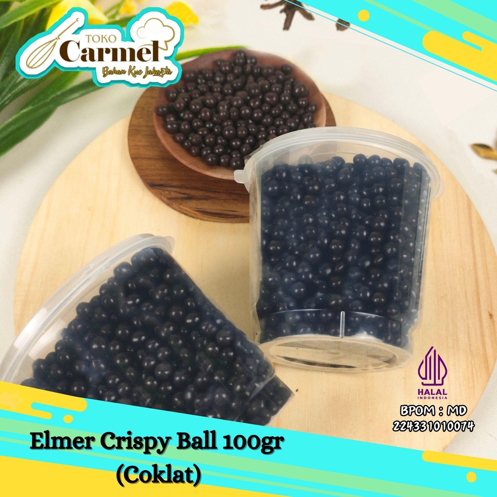 

Elmer Crispy Ball 100gr Coklat Warna - Choco Caviar / Topping Donut