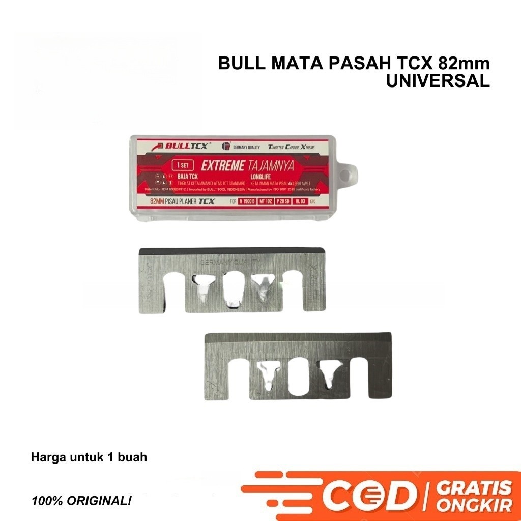 BULL Mata Pasah TCX Baja 82mm Universal / Planer Blade / Sugu / Ketam / Wilah / Pasah