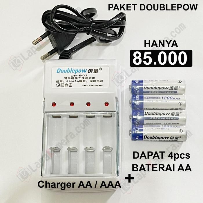 Charger AA / AAA for eneloop, panasonic, sanyo, alkaline - BATERAI AA by Blezzystore