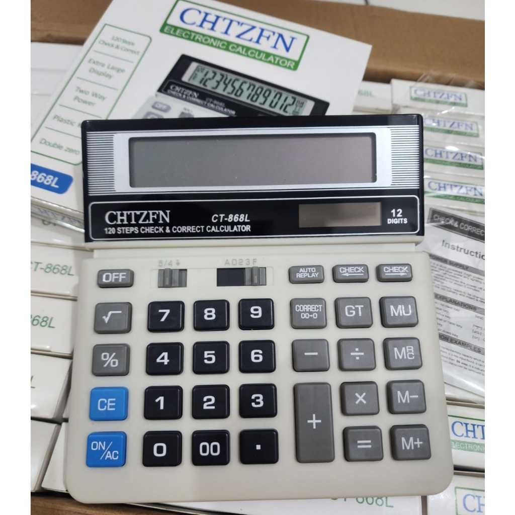 

KALKULATOR DAGANG/Calculator Electronic 12 Digit CT-868L/ kalkulator dagang Check & Correct