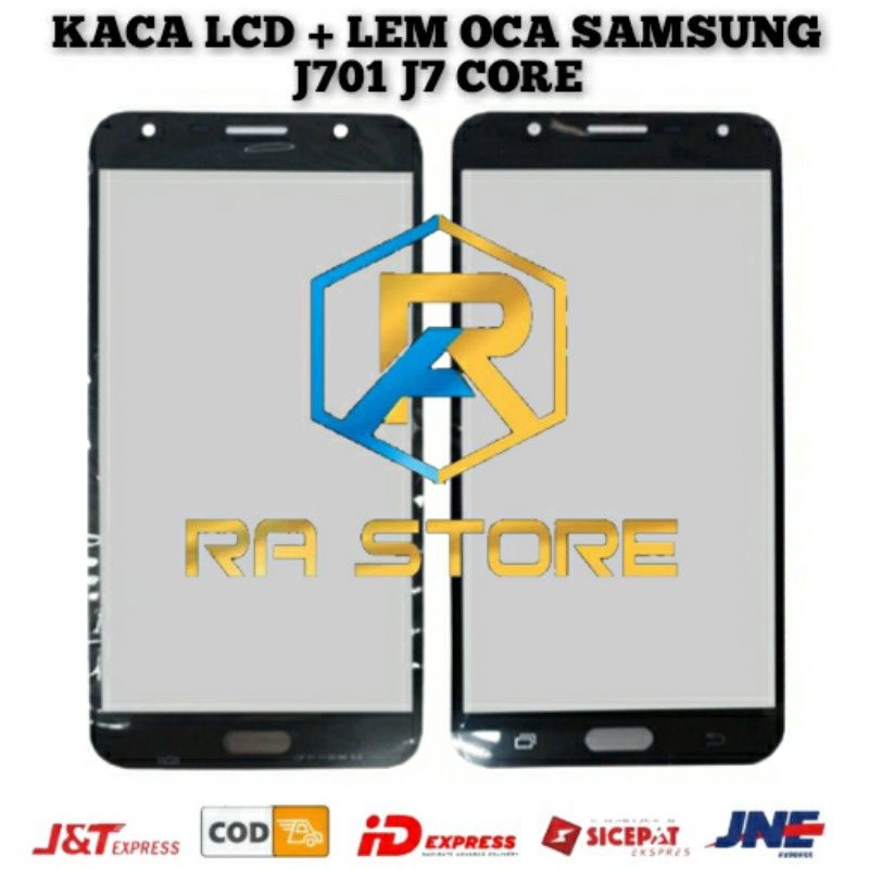 Kaca Lcd + Lem Oca Kering Samsung Galaxy J7 CORE J701 Kaca Depan Kaca touchscreen Ts tc Glas LCD Ori
