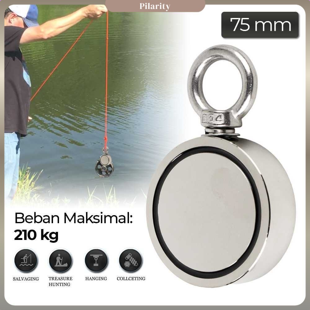 Taffware Magnet Gantungan Round Hook Strong Neodymium 75mm - D75