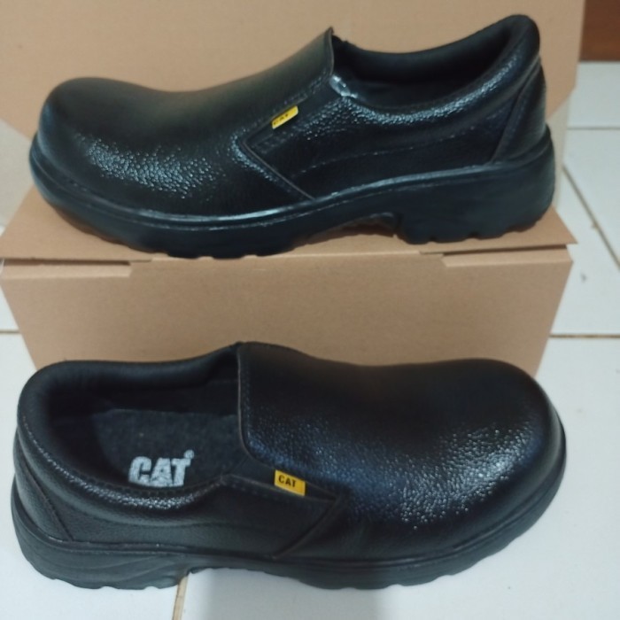sepatu safety king sepatu safety pria ujung besi proyek slip on - Hitam, 39