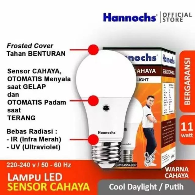 Lampu LED Sensor Cahaya Otomatis Nyala