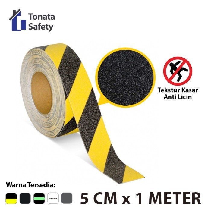 

Anti Slip Tape / Lakban Anti Licin Kuning Hitam 5 cm x 1 Meter