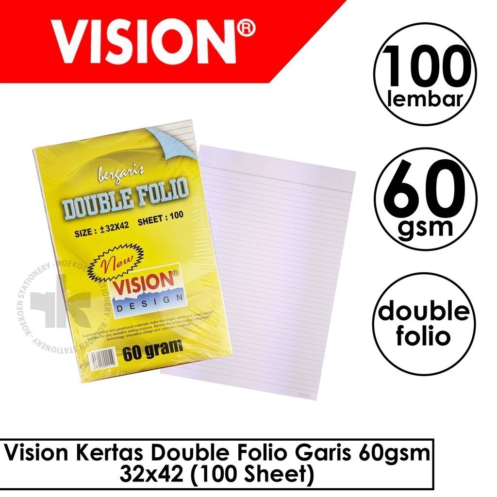 

Vision Kertas Double Folio Garis 60gsm 32x42