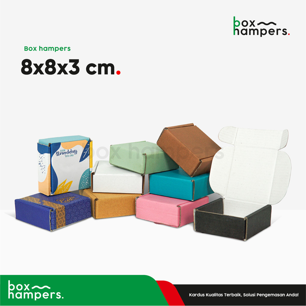 

Box 8X8X3 cm Kardus/Kardusmini/Karduskecil/Boxkecil/Karton/Kartonmini/boxmini/Kemasan/Hampers/Gift/tinggi3