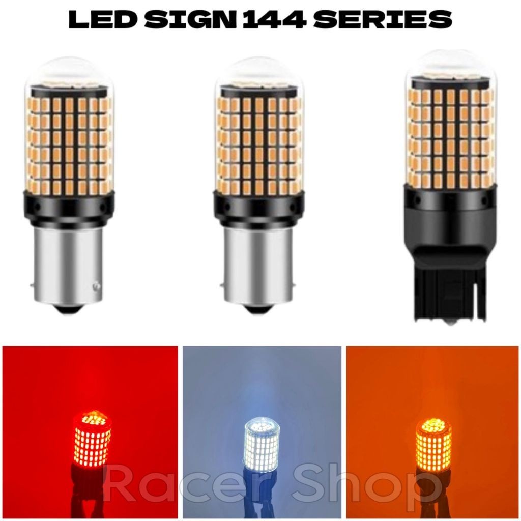 LAMPU LED SIGN DAJJAL SEN DAJAL T20 144 TITIK SMD 7440 ULTRA BRIGHT LAMPU MUNDUR CANBUS CHIP SEIN DA