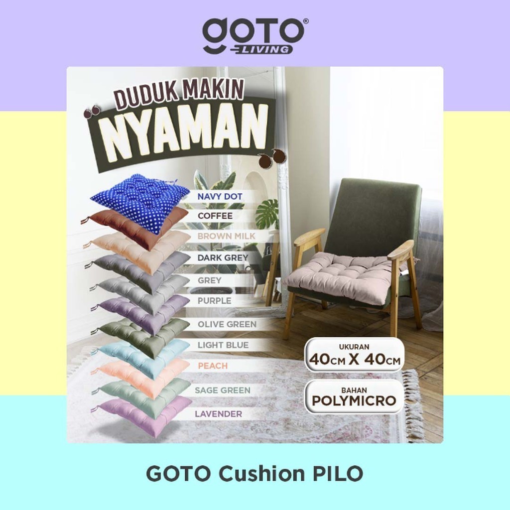 Goto Pilo Cushion Bantal Kursi Sofa Bantalan Duduk Alas Lantai Lesehan