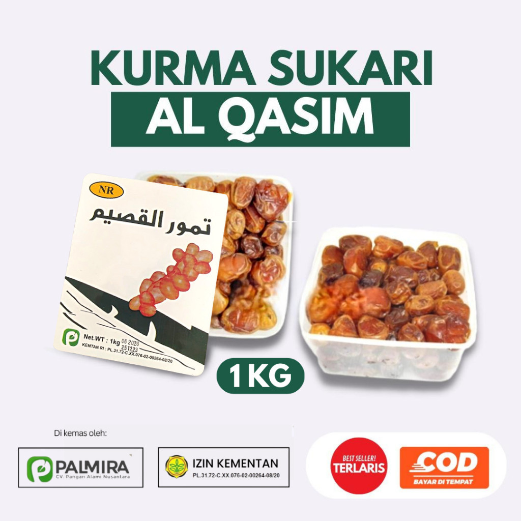 

Grosir Murah / Kurma Basah Sukkari Sukari ASLI Al Qasim isi 1 KG Ruthab Ruthob