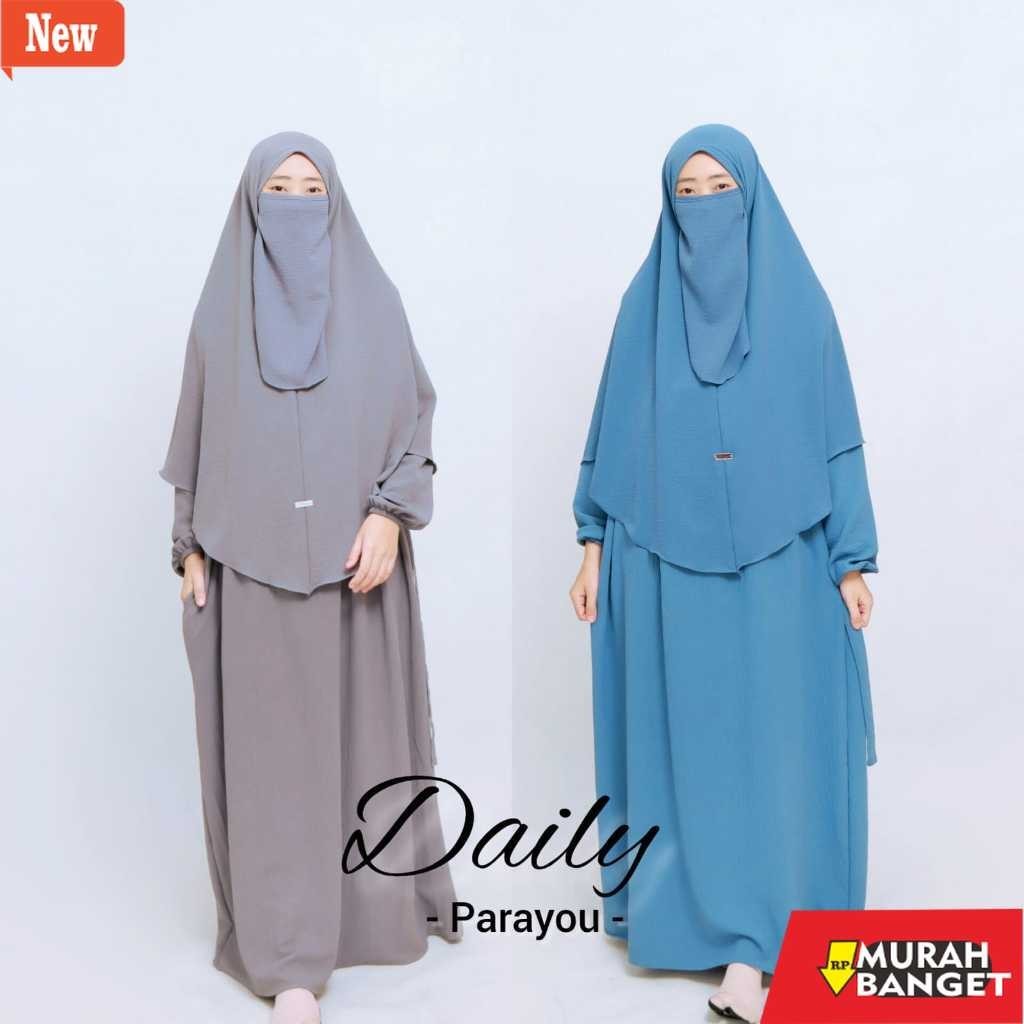 abaya shopee haul 2024 Parayou-GAMIS DAILY SYari PARAYOU SET MUSLIMAH CRINGKEL Airflow ABAYA Syari D