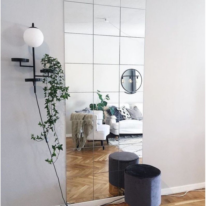 Kaca Cermin Rectangular 2mm 15x15cm - Cermin Moulding