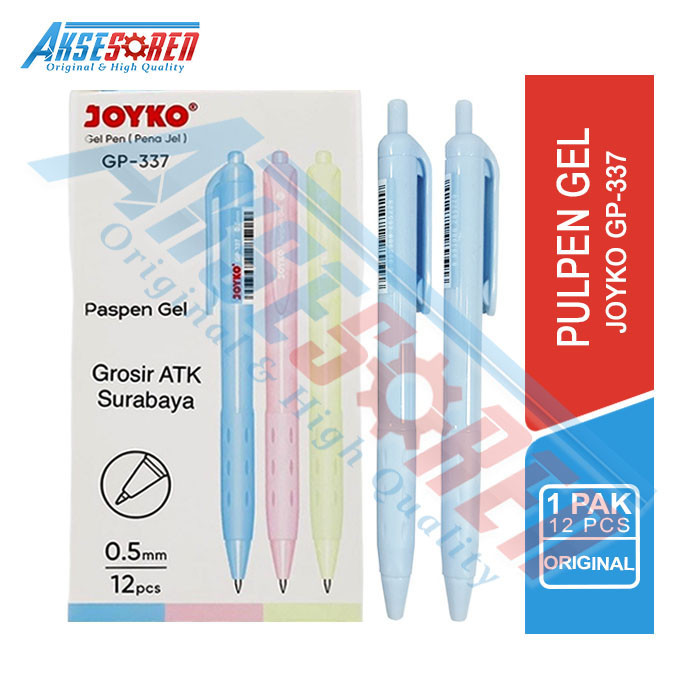 

Aksesoren Pulpen Gel Paspen Joyko [GP-337/1 Pack/12Pcs] / Ballpoint Bolpen Pena Pen Polpen Tinta Jel / Alat Tulis Sekolah