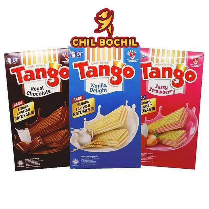 

WAFER TANGO BOX ISI 20 PCS X 5 GRAM - TANGO STIK ECER 500 VANILA COKLAT STRAWBERRY