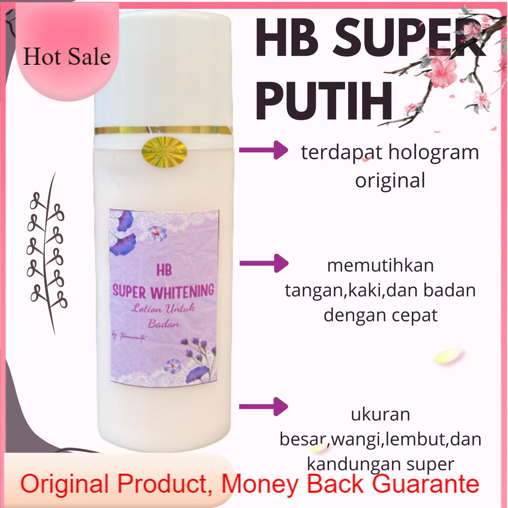 ORIGINAL HB WHITENING SUPER/HB pemutih badan permanent/hand body pemutih badan/COD HB whitening pemu
