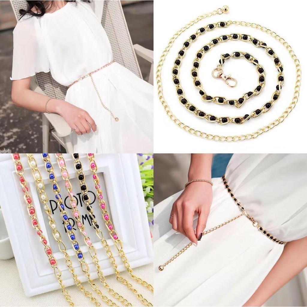 Ikat Pinggang Gamis Wanita Fashion - Belt Dress Untuk Wanita - Sabuk Gamis Mutiara