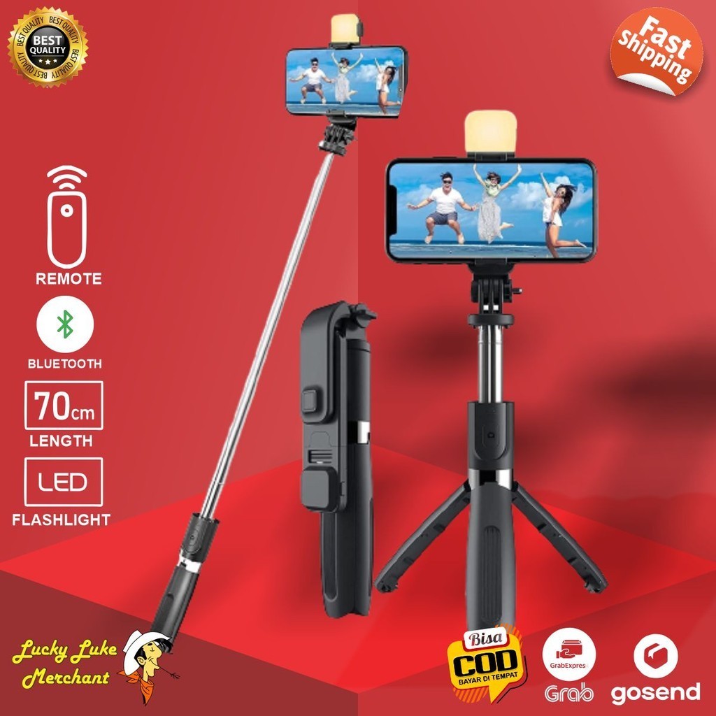 Tripod Tongsis Tomsis Wireless Bluetooth  Combo 4in1 3in1 Photo Video Selfie Vlog Tiktok Youtube Liv