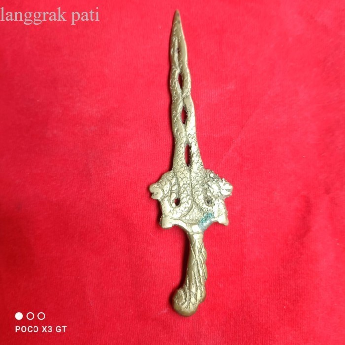 keris naga runting kembar krawang emas full kuningan bk megantara seng antik murah