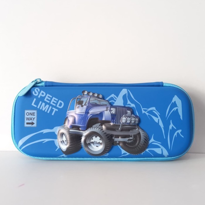 

promo ✨ -Tempat pensil kotak pensil 3D Unicorn Hardtop Pencil Case astronot - Jeep Biru Small