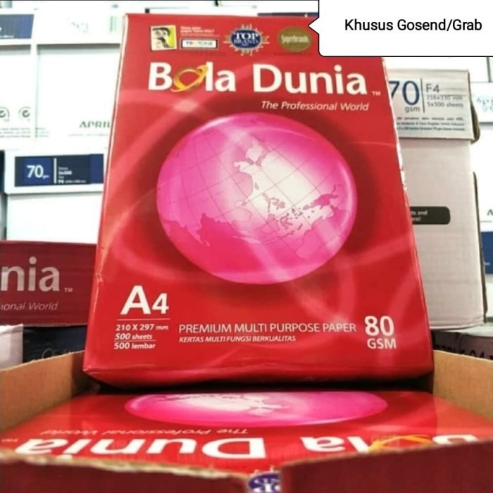 

promo ✨ -Kertas A4 80 Gram Bola Dunia - A4 80 BOLA DUNI