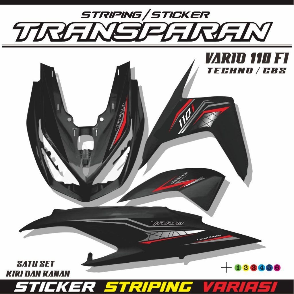 STRIPING VARIO 110 TECHNO /VARIO 110 CBS STIKER TRANAPARAN / STIKER VARIASI VARIO 110 OLD STIKER ELE