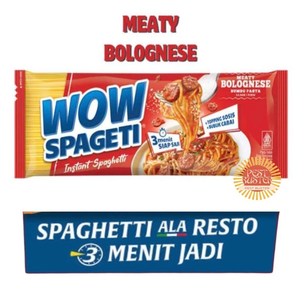 

WOW SPAGETY 88gram MEATY BOLOGNESE SPAGETI SPAGHETTI