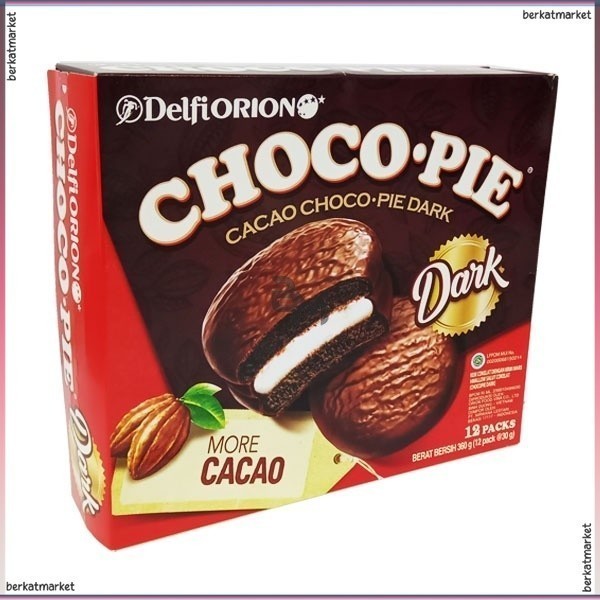 

Delfi Orion Choco Pie Chocopie Biskuit Softcake Kue Snack Marshmallow Dark Chocolate Original Cacao Coklat Krim 180 gr 6 x 12 30 360 Gr Pack Bungkus Box