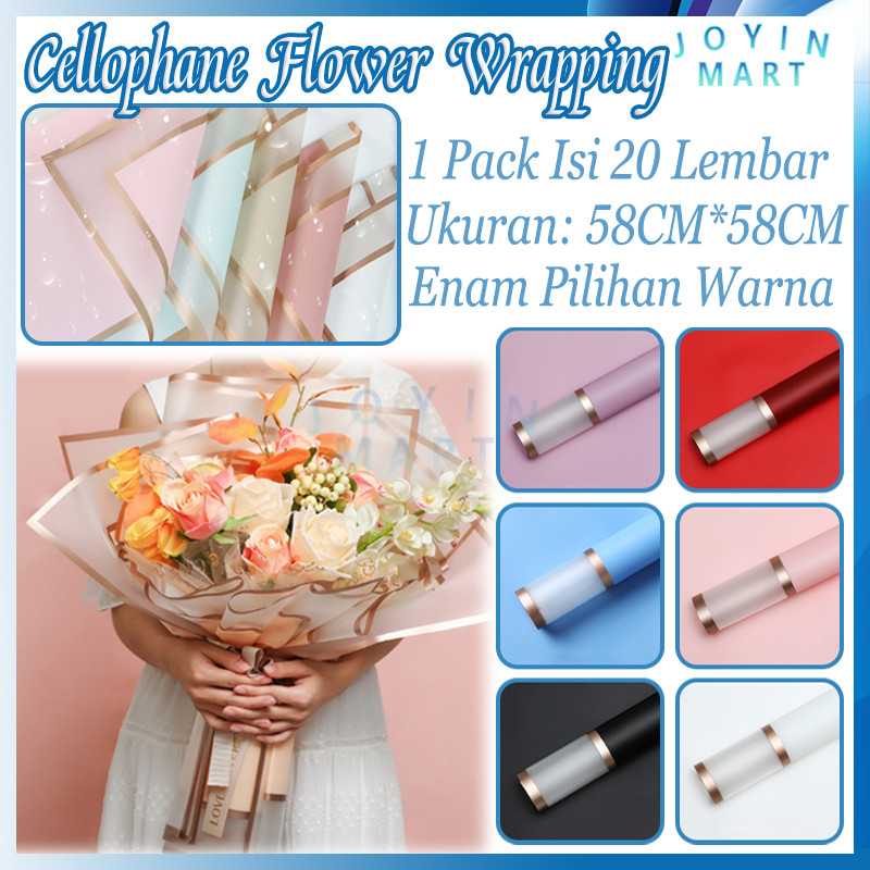 

Transparent Double Frame Wrapping Paper Flower/Cellophane Flower Wrapping/Kertas Buket Bunga