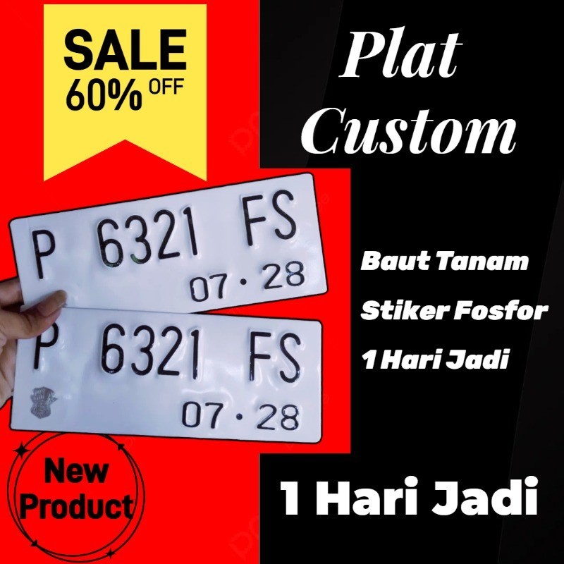 Plat nomor Motor Baut Tanam custom