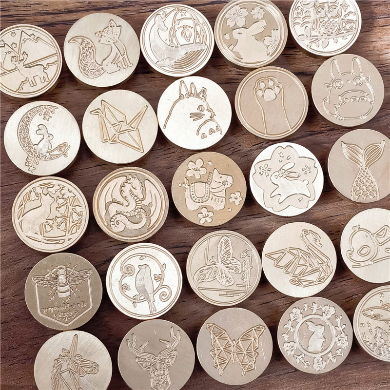 

Wax Seal Stamp Animal Bird Cat Rabbit Dragon Horse Bee Fish Design Wax Seal Copper Stamp Head