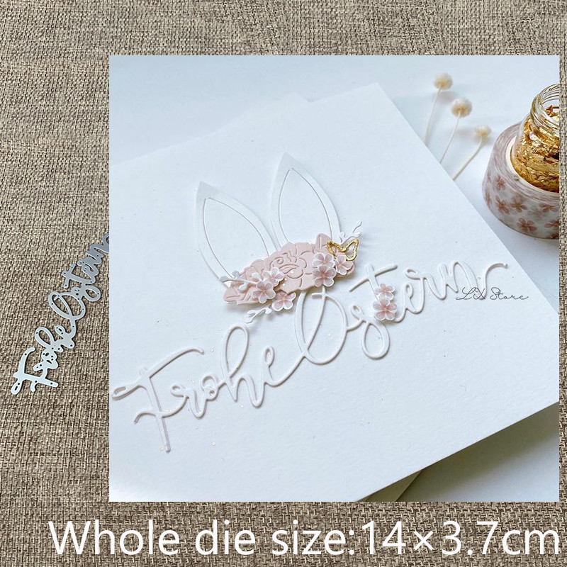 

XLDesign Craft Metal Cutting Die stencil mold German happy easter decoration scrapbook Album Paper Card Craft Embossing die cuts