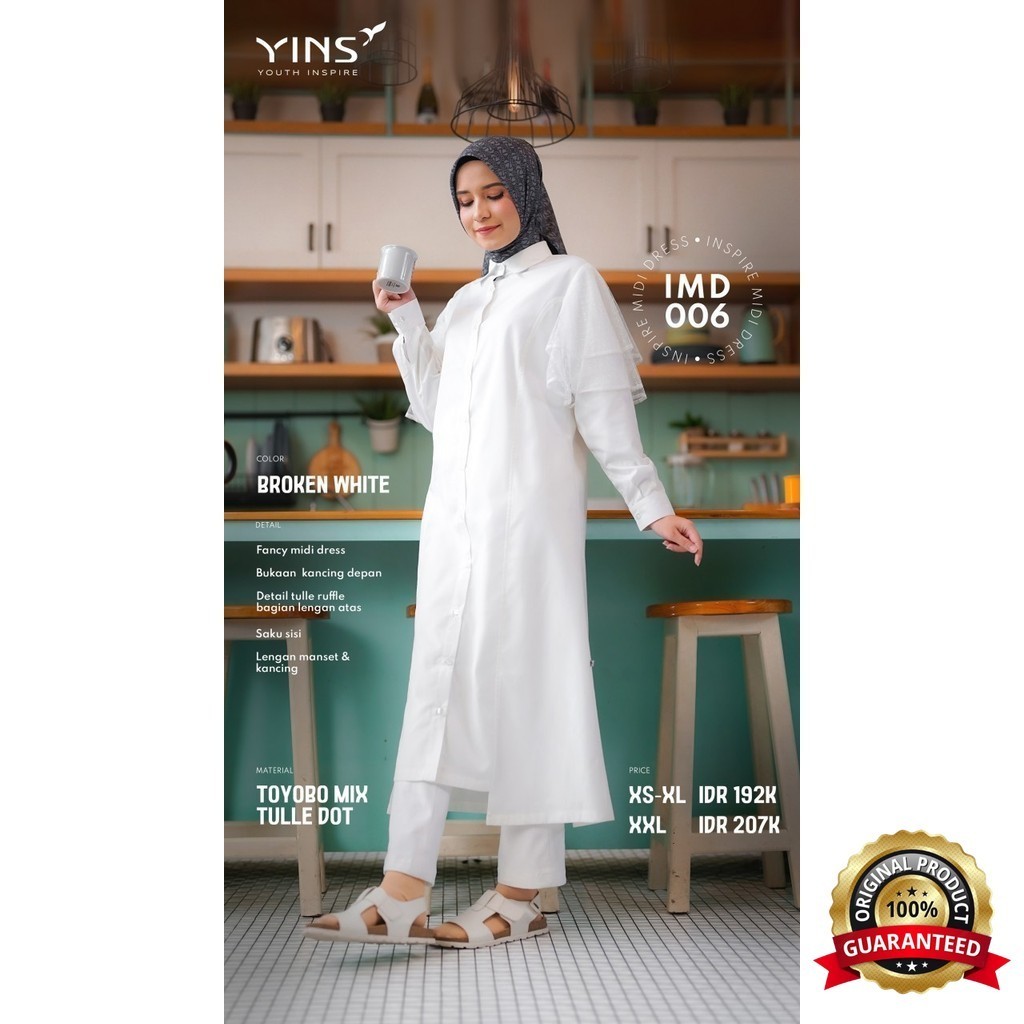 SabilaMall - Midi Dress Nibras Inspire Imd 006 Hitam Putih Abu-Abu