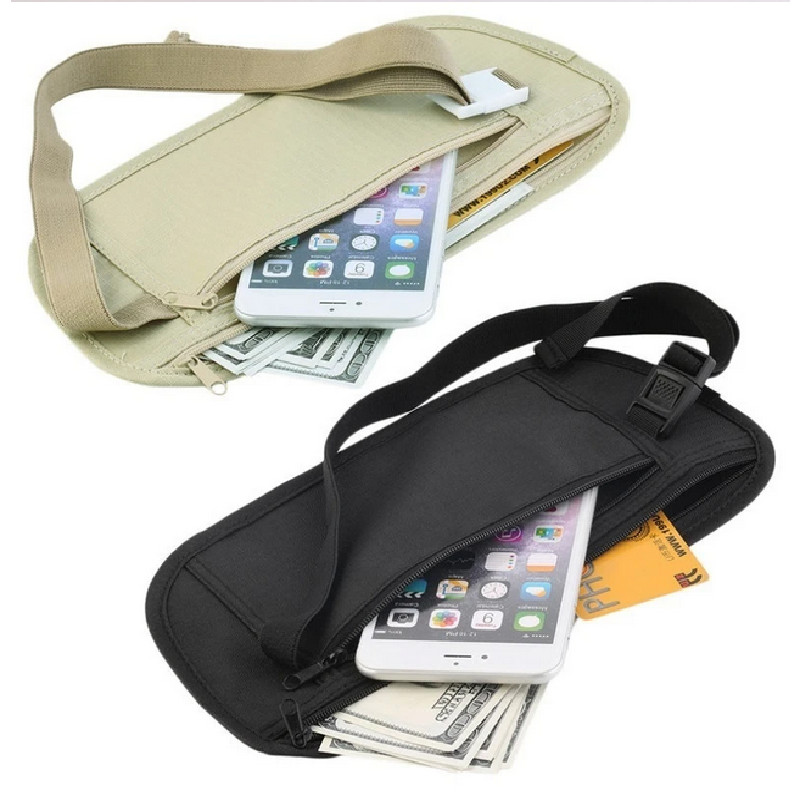 Sport Running Wais Bag Invisible Travel Waist Packs Pouch For Passport Money Belt Bag Hidden Securit